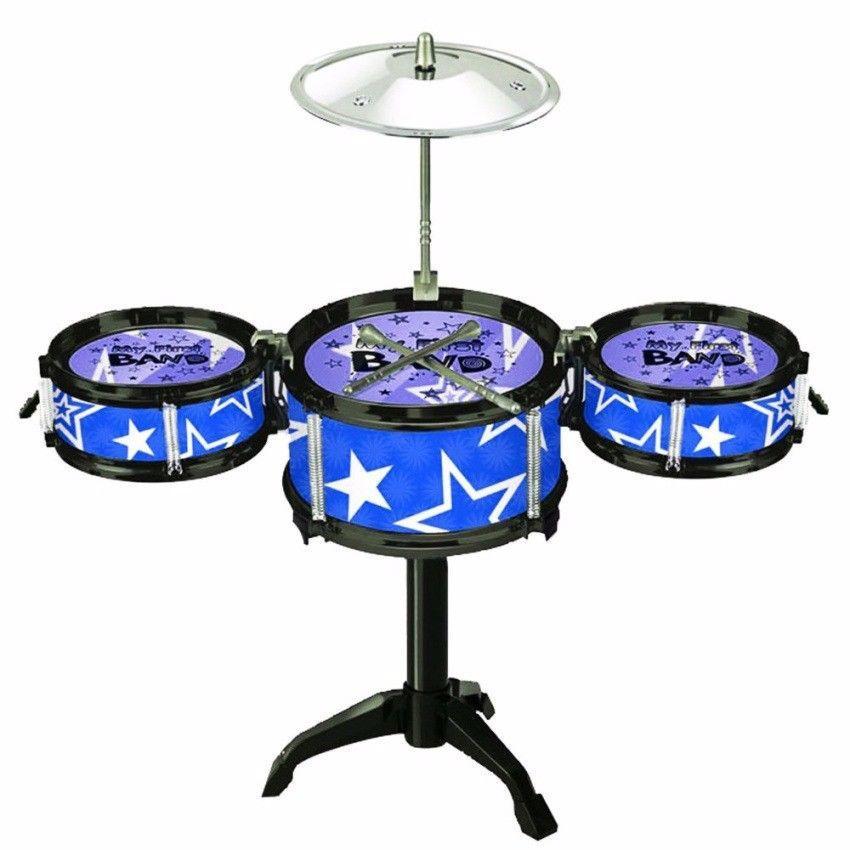Childrens Drum Kit Jazz Drum Set Big Band Musical Fun for Children Kids Toy Red/Blue 4552 (Parcel Rate)