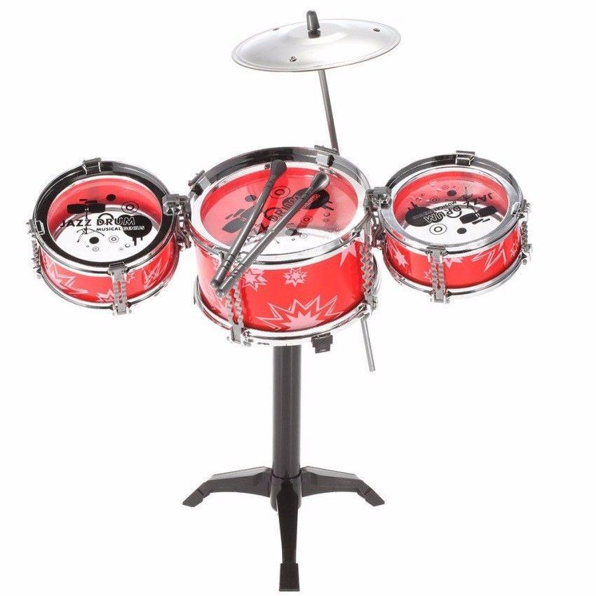 Childrens Drum Kit Jazz Drum Set Big Band Musical Fun for Children Kids Toy Red/Blue 4552 (Parcel Rate)