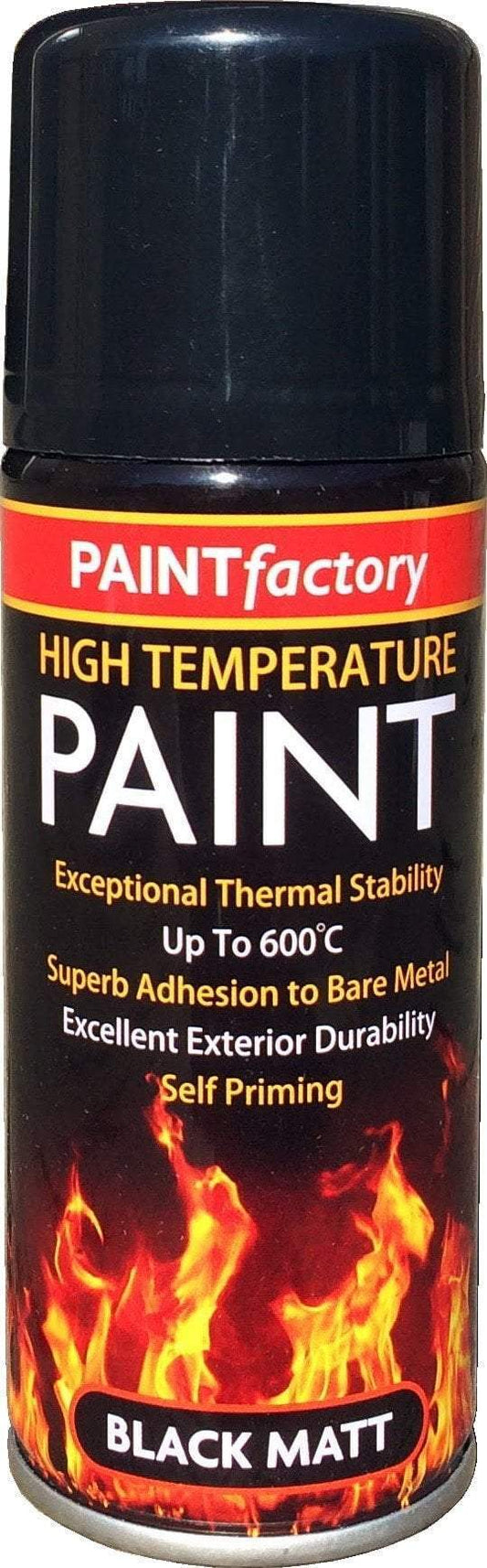 High Temperature Paint Spray Black Matt 200ml 5992 (Parcel Rate)