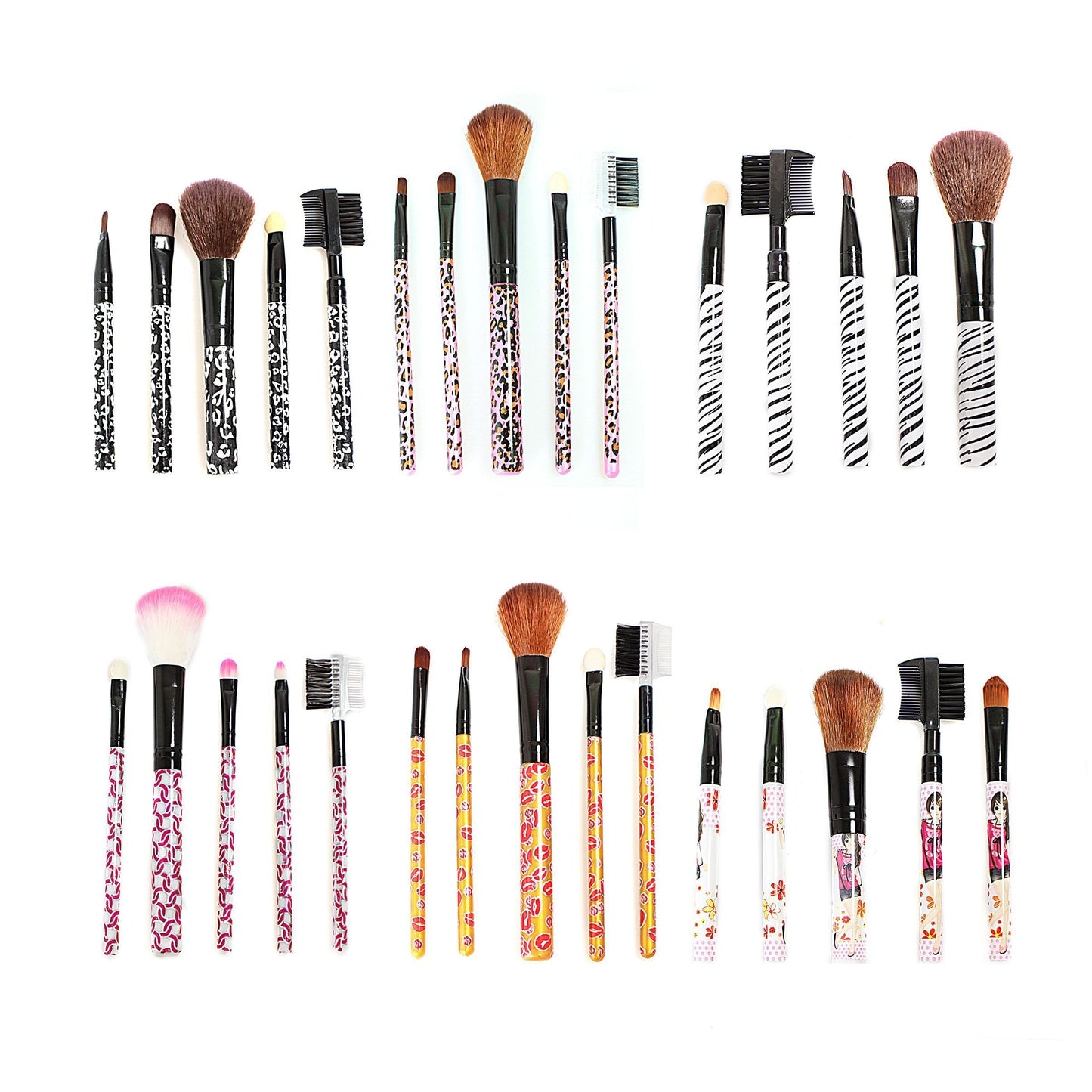 Makeup Cosmetic Brush Set 5 Piece Assorted Colours 2236 (Parcel Rate)