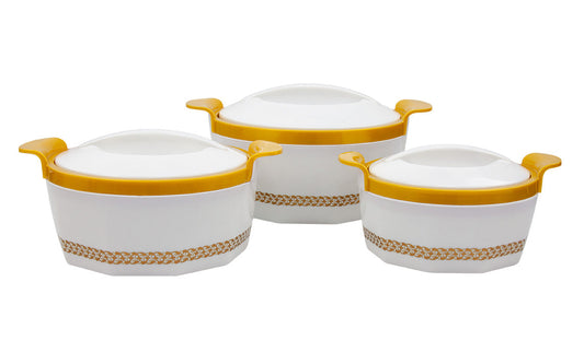 SQ Professional Fionna Hot Pot Set 3pc 1.0 - 1.5 - 2.5 Litre White 9353 (Big Parcel Rate)
