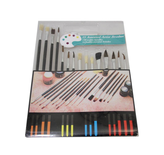 Arts & Craft Paint Brushes 15pcs 2197 (Parcel Rate)