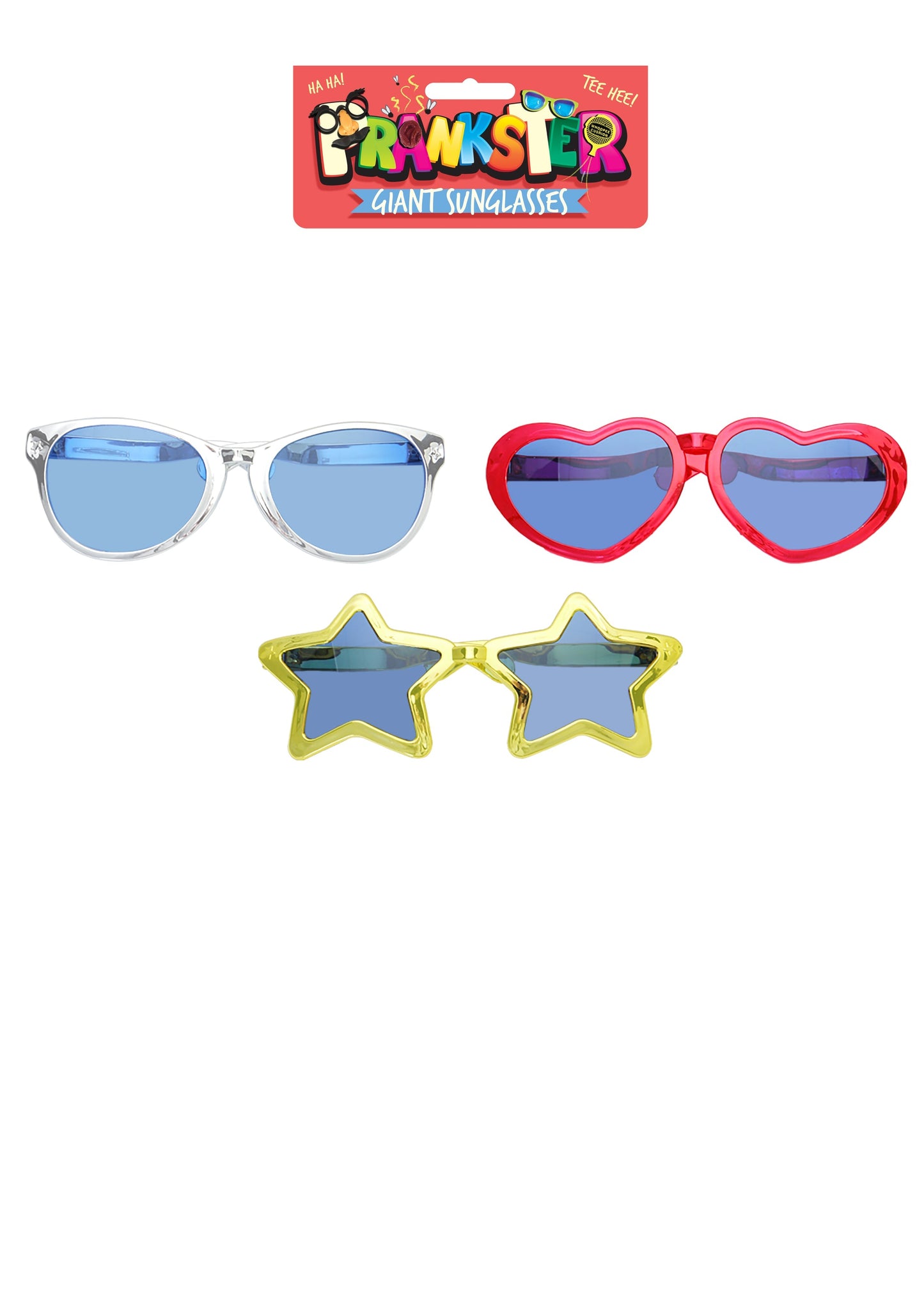 Adult Novelty Giant Party Glasses (28cm) 3 Assorted Colours And Designs N57063 (Parcel Rate)