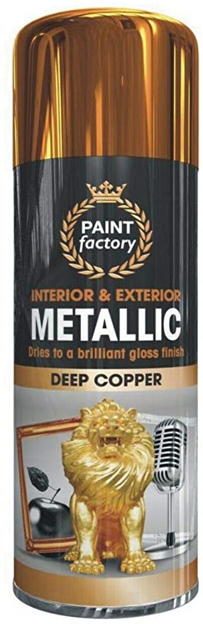 Paint Factory Metallic Interior & Exterior Spray Paint Deep Copper 200ml 9819 (Parcel Rate)