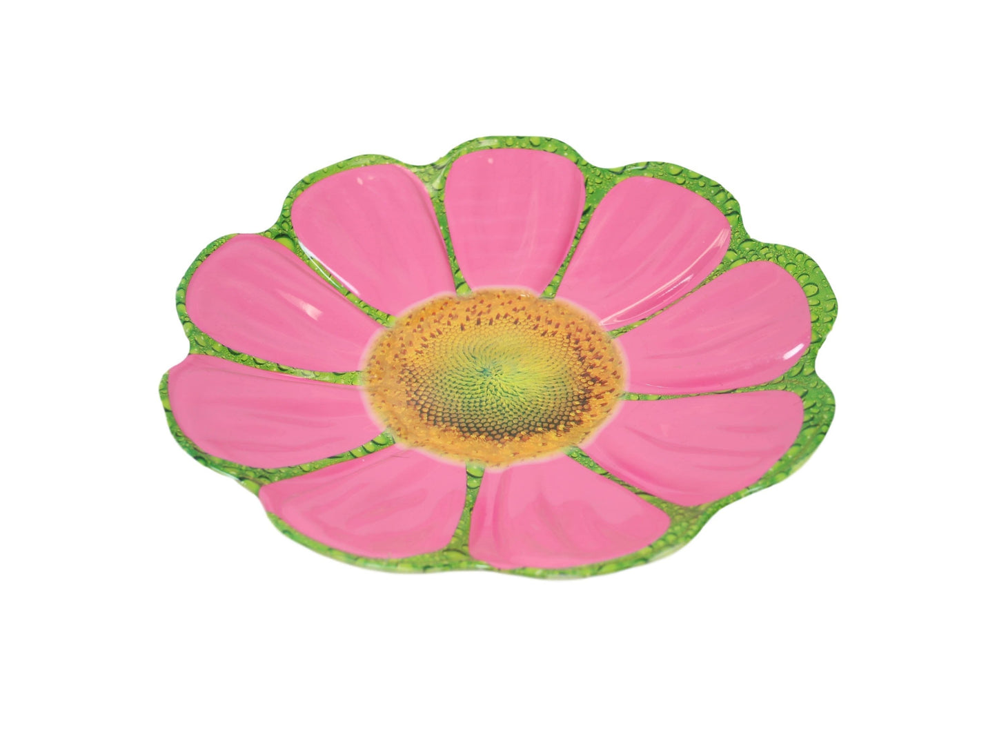 Plastic Floral Serving Eating Tray Kitchen Food Plate Sunflower Design Assorted Colours  6308 (Parcel Rate)