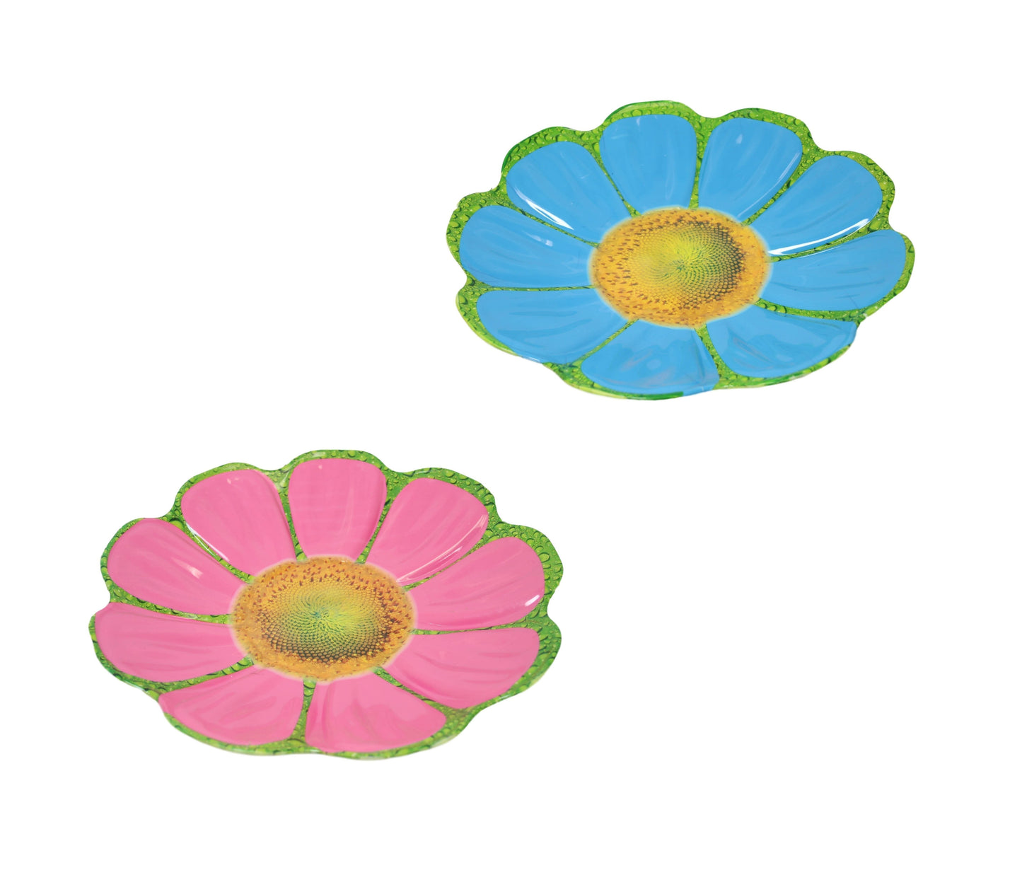 Plastic Floral Serving Eating Tray Kitchen Food Plate Sunflower Design Assorted Colours  6308 (Parcel Rate)