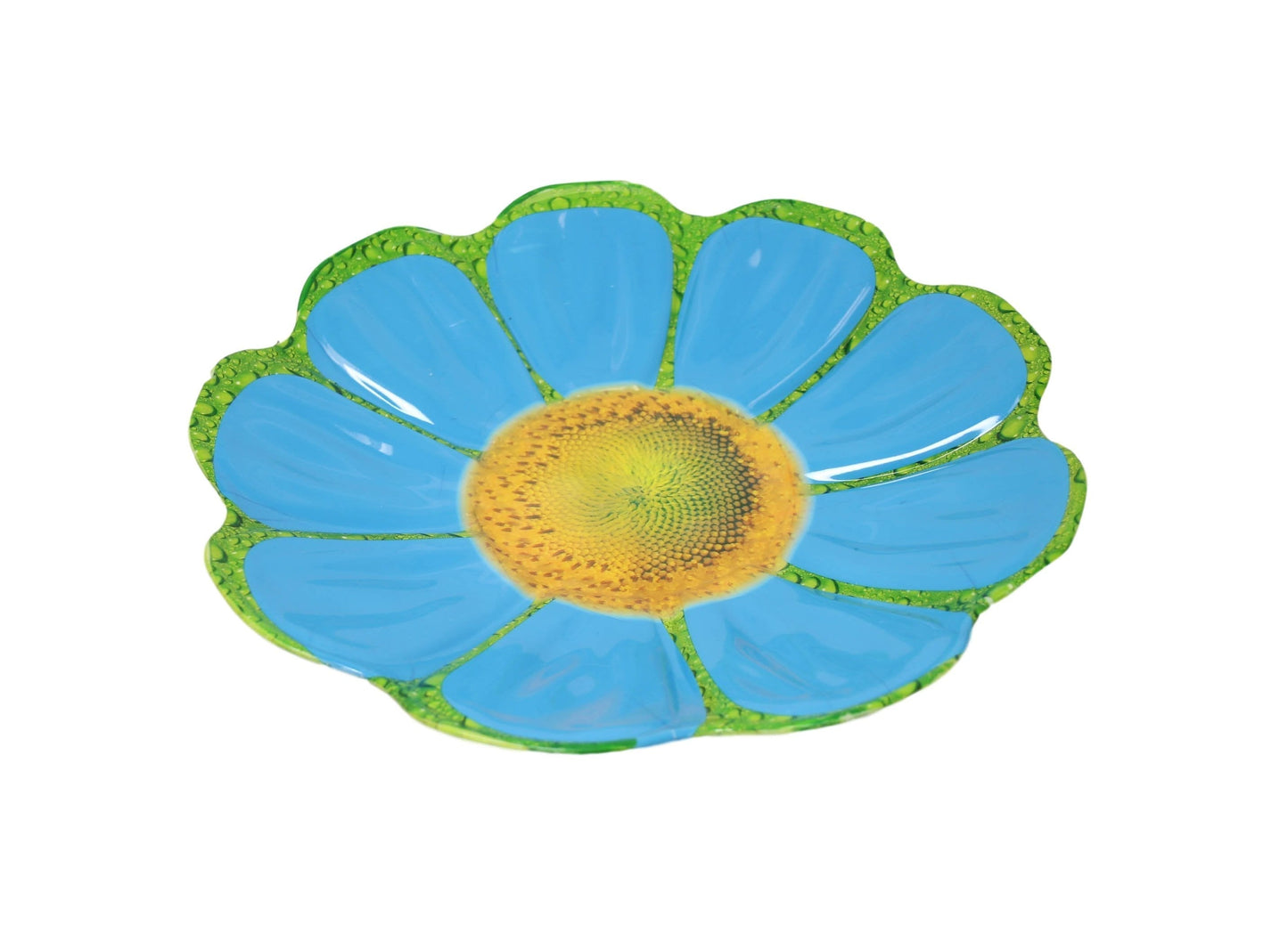 Plastic Floral Serving Eating Tray Kitchen Food Plate Sunflower Design Assorted Colours  6308 (Parcel Rate)
