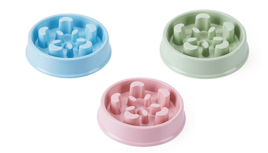 Pet Dog Food Slow Feeding Bowl 18 x 5 cm Assorted Colours 6651 (Parcel Rate)