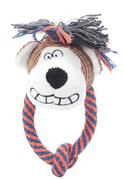 Dog Pet Soft Rope Toy Animal Head Assorted Designs 6712 (Parcel Rate)