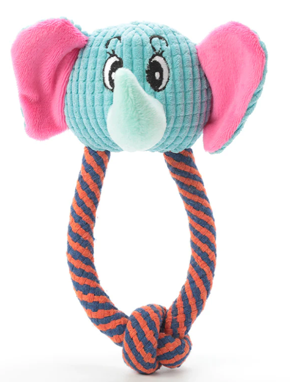 Dog Pet Soft Rope Toy Animal Head Assorted Designs 6712 (Parcel Rate)