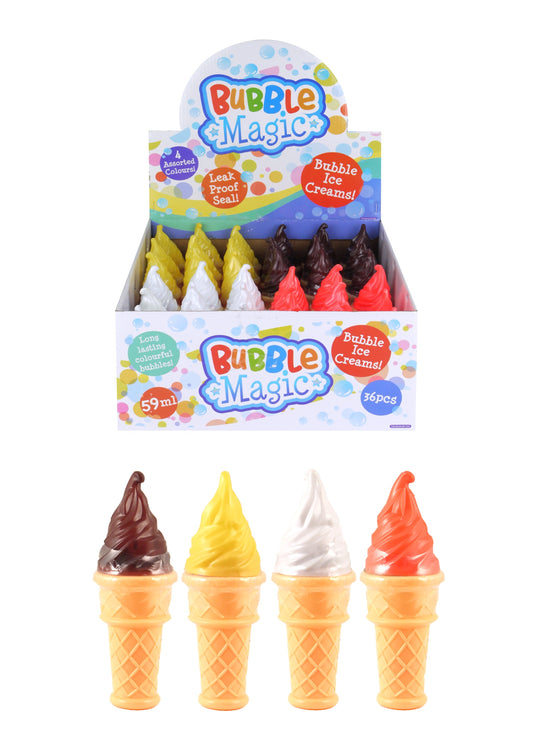 Ice Cream Bubble Tubes 4 Assorted Colours (59ml/12.5cm) R50034 (Parcel Rate)