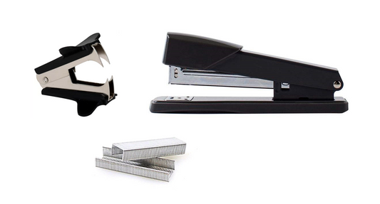 Stationary Metal Stapler Set 11 cm Assorted Colours 6887 (Parcel Rate)