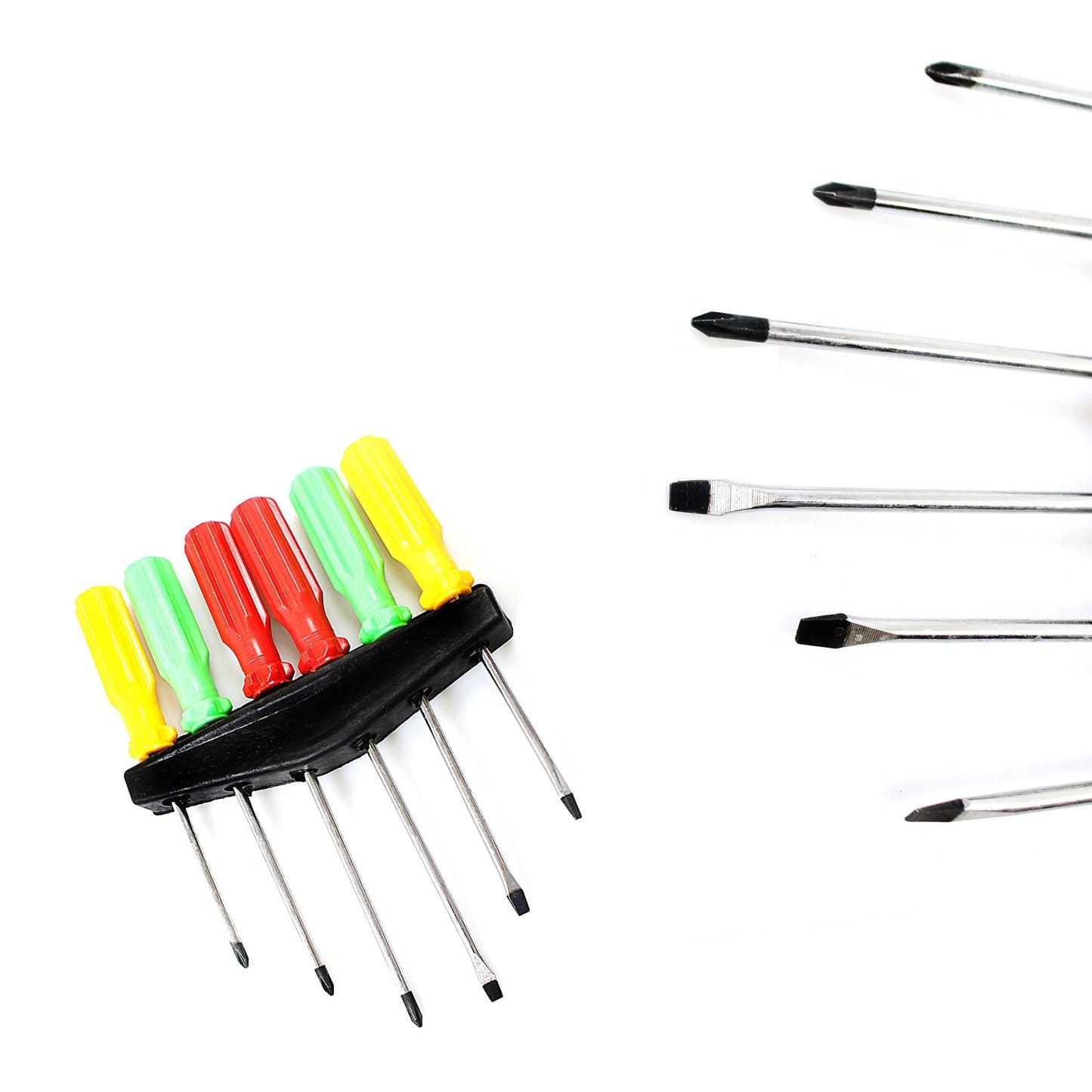 Handy Homes 6 Pack Screwdriver Set 3 Flathead 3 Crosshead Black DIY Use 4204 (Parcel Rate)