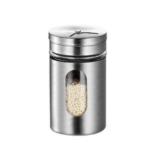 Metal Glass Salt Pepper Spice Jar 8 x 5 cm 7019 (Parcel Rate)