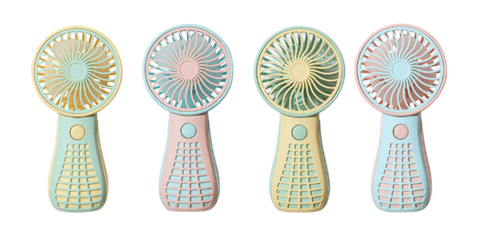 Mini Hand Fan 13 cm USB Rechargeable  Assorted Colours 7152 (Parcel Rate)