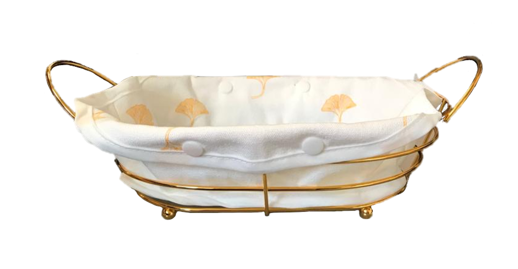 Metal Wire Fruit Bread Serving Basket Gold with Handles 27 x 21 x 7 cm 7304 (Parcel Rate)