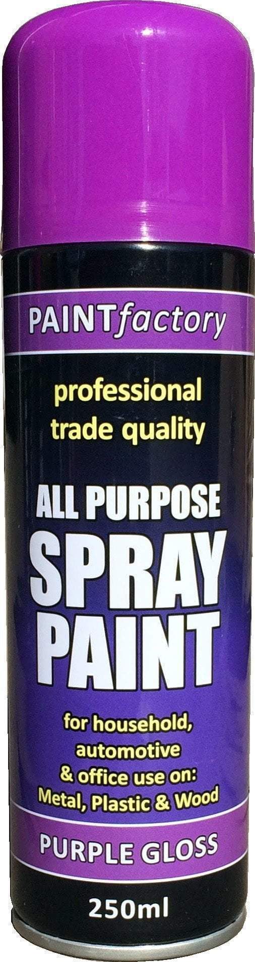 Paint Factory All Purpose Spray Paint Purple Gloss 250ml 7369 (Parcel Rate)