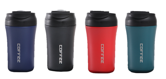 Stainless Steel Coffee Travel Mug 15 x 7.5 cm Assorted Colours 7396 (Parcel Rate)