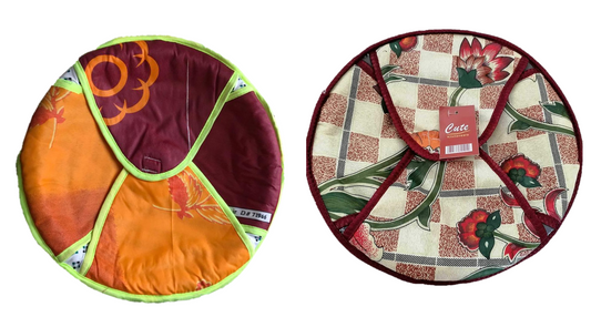 Printed Cotton Roti Chaba Basket Round 30 cm Assorted Designs 7944 (Parcel Rate)