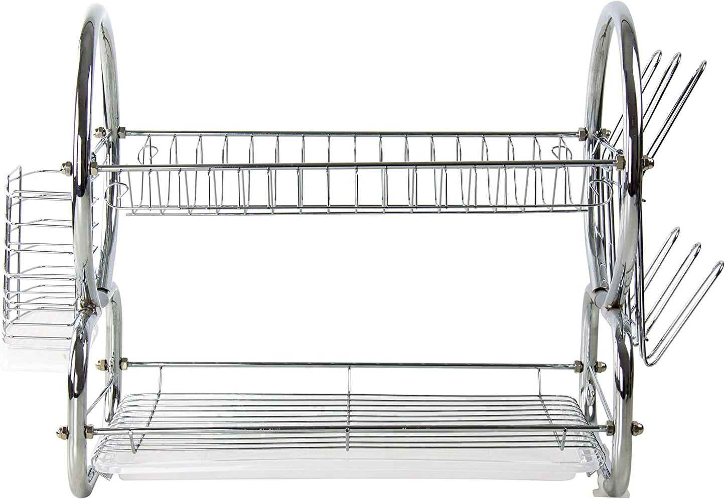 2 Tier Kitchen Dish Drainer Metal and Plastic Silver 53743 (Big Parcel Rate)