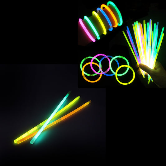 8" 3 in 1 Glow Stick Bracelet Green Yellow Orange Status 8775 (Large Letter Rate)