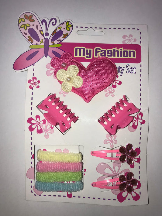 Assorted Pink Hair Accessories Ties Clips Bobbles Assorted Designs and Colours 0495 (Parcel Rate)