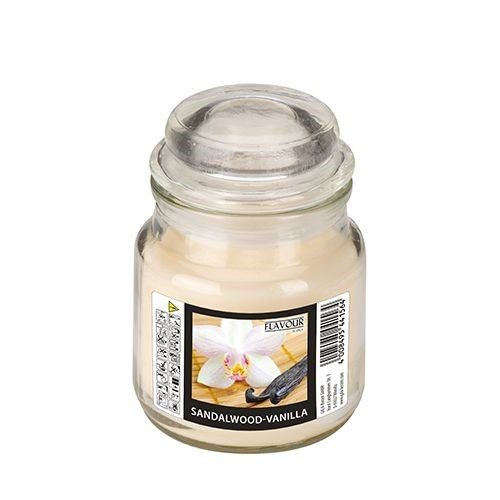 Scented Glass Candle Sandalwood Vanilla 6.3 x 8.5 cm 1393 (Parcel Rate)