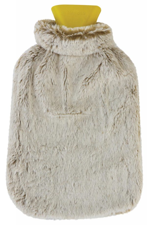 DGI Hot Water Bottle with Faux Fur Cover 2.0L 33 x 20 cm 9949 (Parcel Rate)