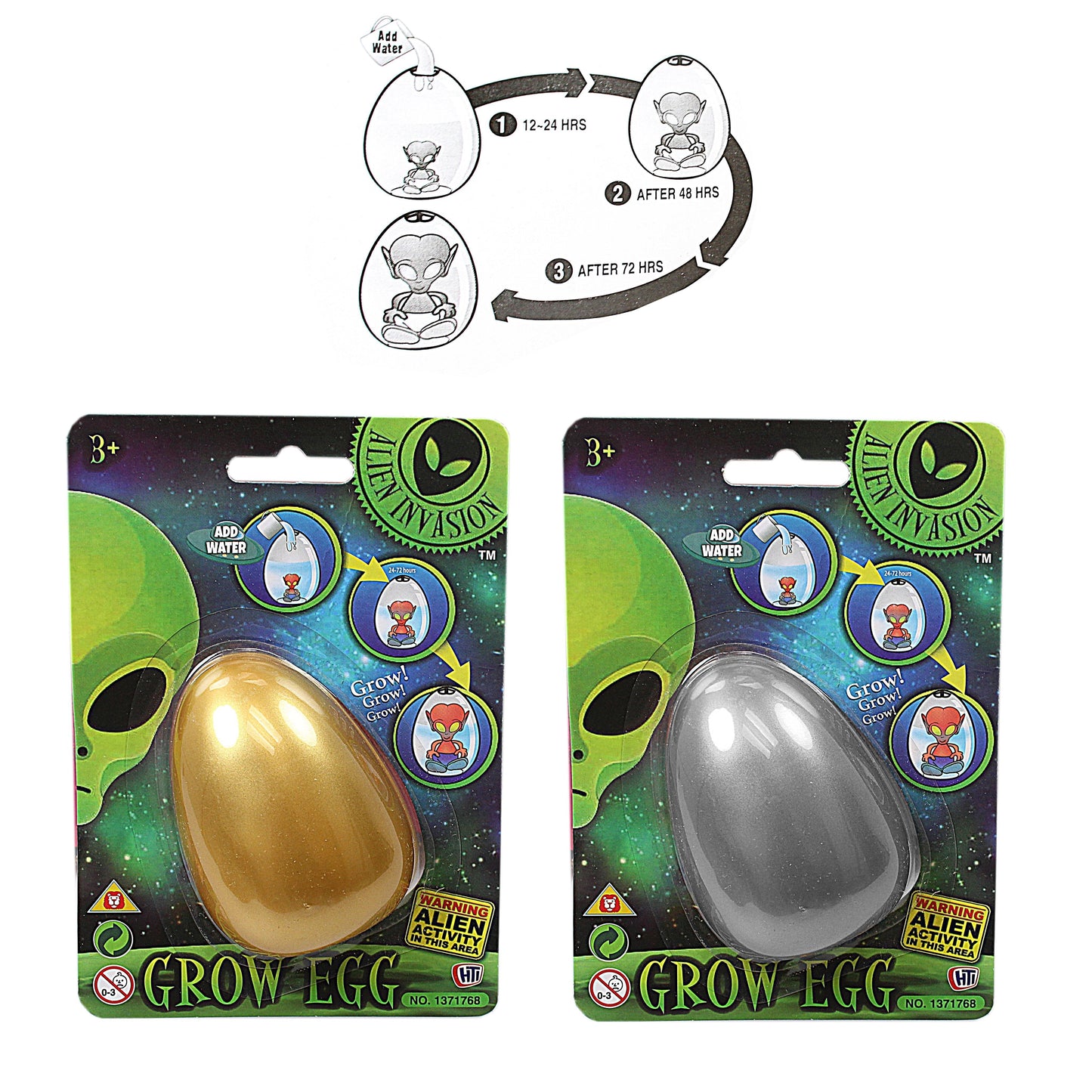 Add Water Alien Invasion Hatching Egg Alien Invasion Gold And Silver 1371768 (Parcel Rate)