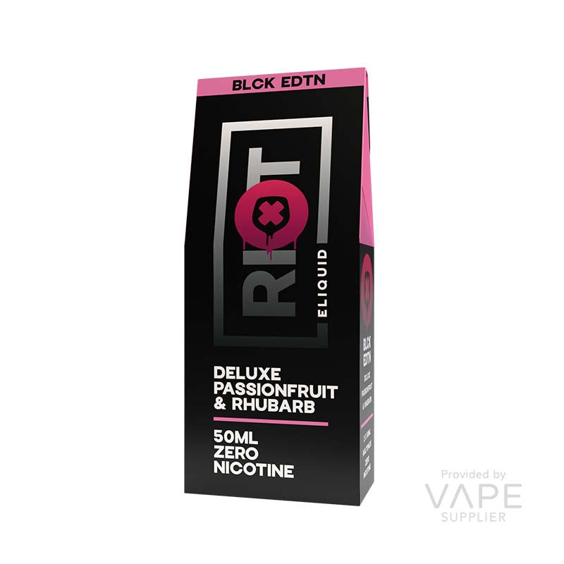 Riot Squad Deluxe Passionfruit & Rhubarb BLCK Edition 50ml Shortfill