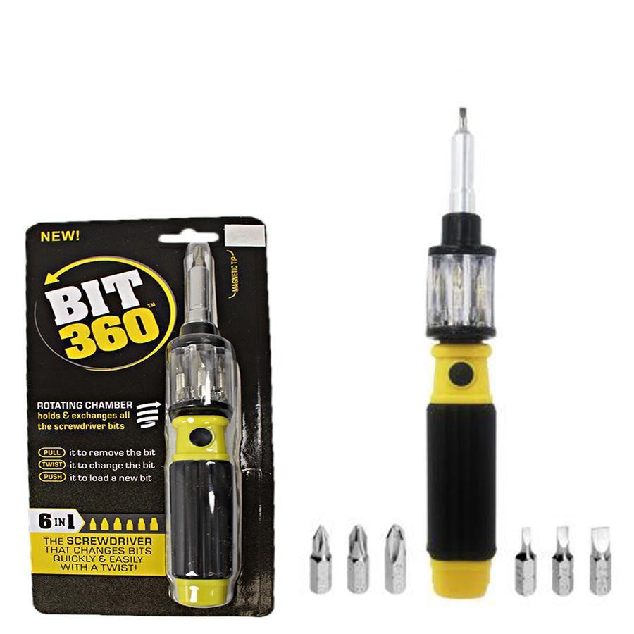 Bit 360 Screwdriver Twist-Bit 6 in 1 Screwdriver Open Repair Hand Tools Sets 4322 (Parcel Rate)