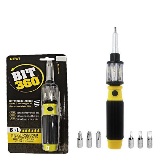 Bit 360 Screwdriver Twist-Bit 6 in 1 Screwdriver Open Repair Hand Tools Sets 4322 (Parcel Rate)