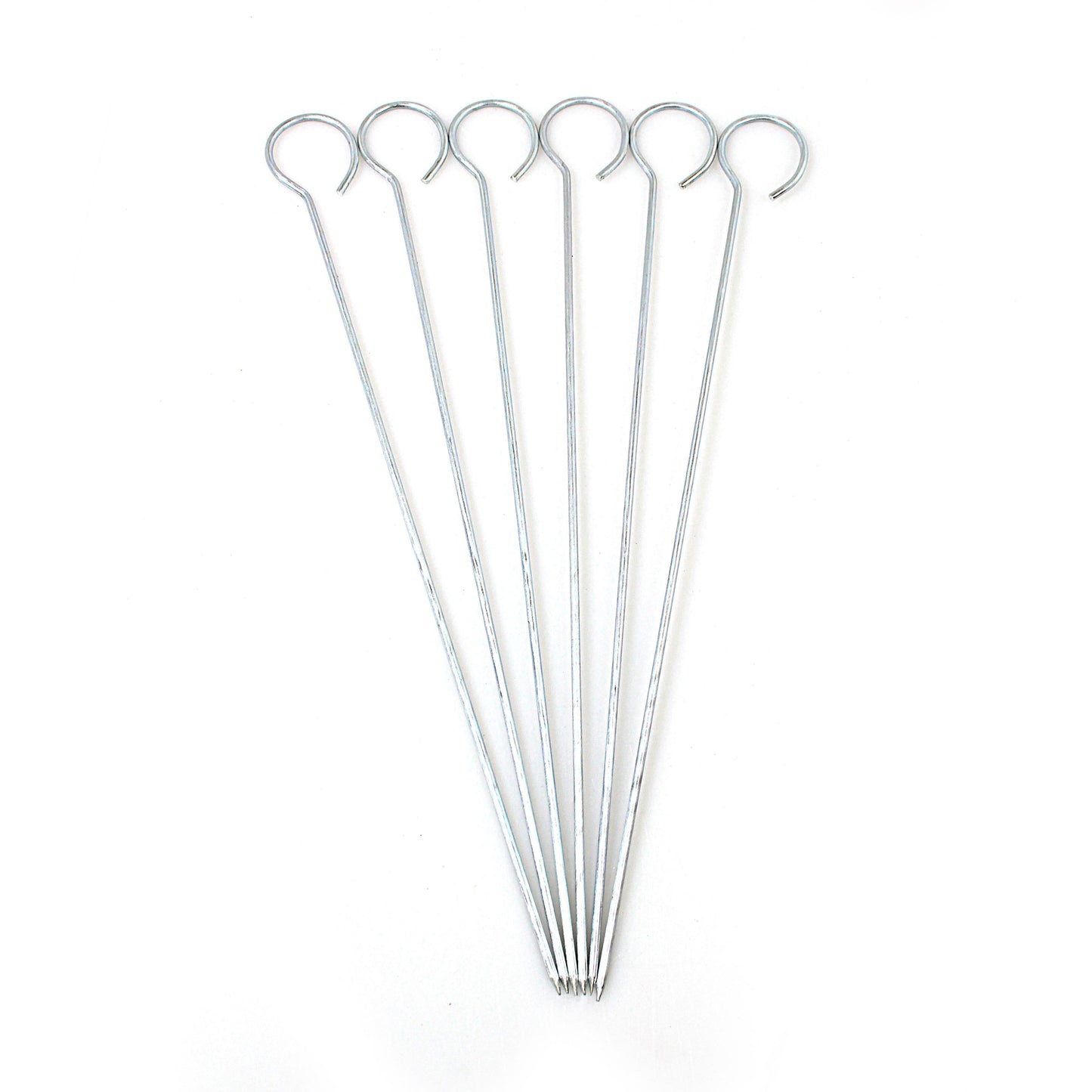 Pack Of 6 Metal BBQ Skewers Kebab Sticks 25cm 3481 (Parcel Rate)