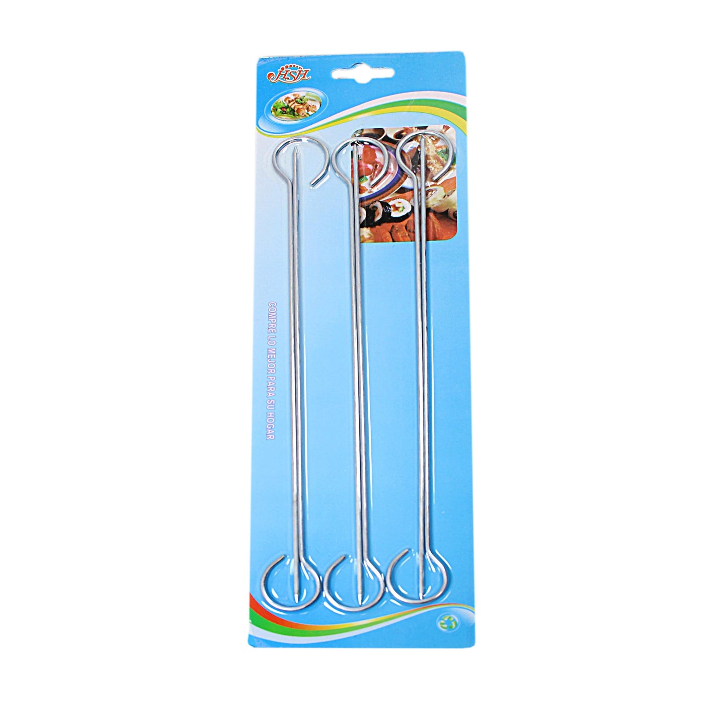 Pack Of 6 Metal BBQ Skewers Kebab Sticks 25cm 3481 (Parcel Rate)