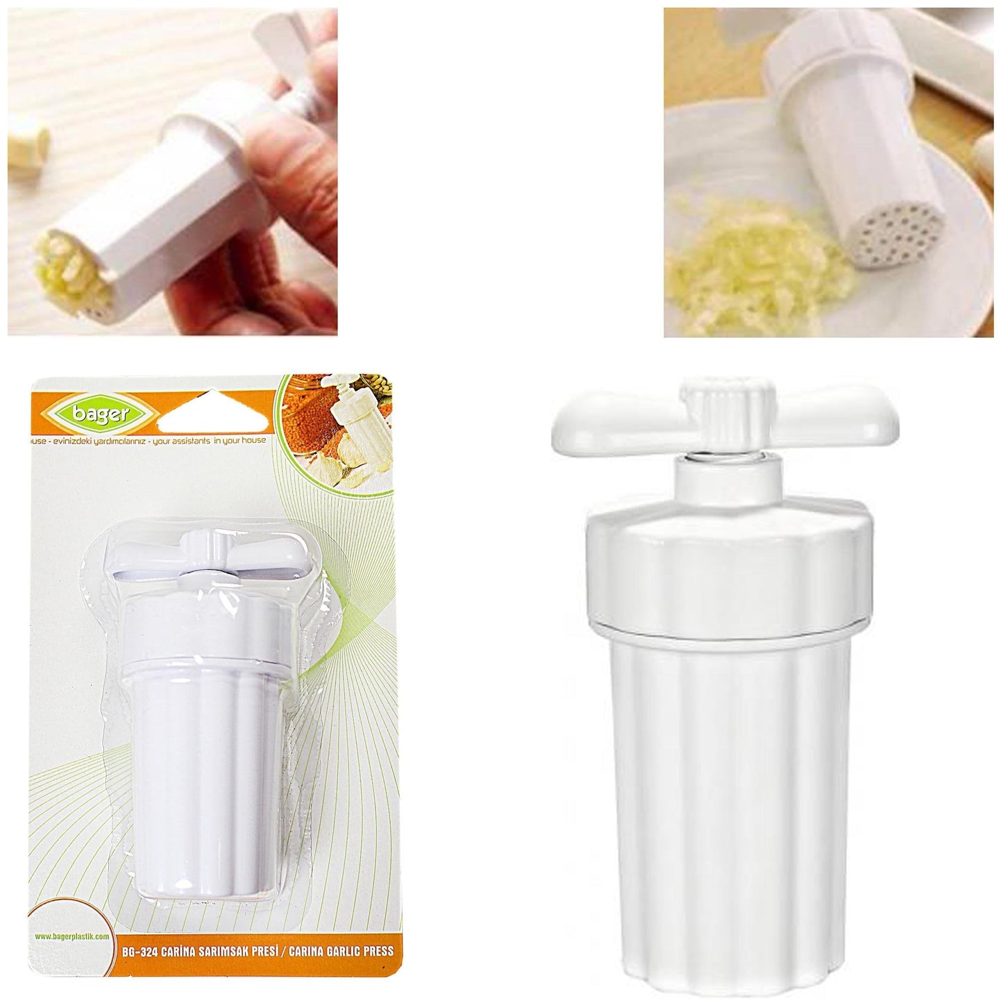 Plastic Carina Garlic Press Twister Food Prep BG324 (Parcel Rate)