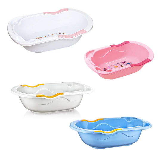 Moblen Afacan Baby Bath Tub (Drain Hole) Assorted Colours 35L 80 x 48 x 21 cm CM215 (Big Parcel Rate)