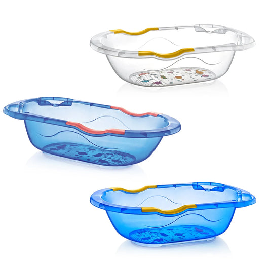Transparent Afacan Baby Bath Tub (Drain Hole) Assorted Colours 35L 80 x 48 x 21 cm CM216  (Big Parcel Rate)