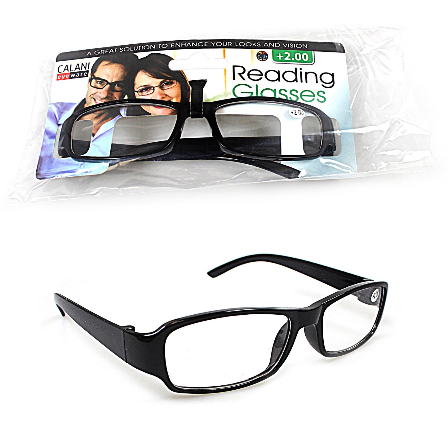 New High Quality Calani Black Reading Glasses +3.00  BOX300 (Parcel Rate)