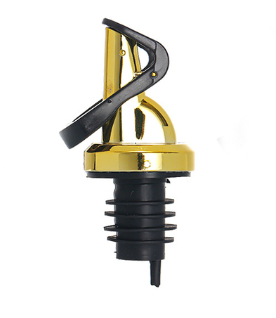 Glass Oil and Vinegar Bottle with Coloured Label 500 ml Gold Plastic Stopper Assorted Designs 6811 (Parcel Rate)