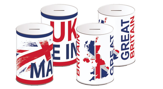 Assorted Styles Great Britain Money Tin Small 100 x 150 mm GBR001 (Parcel Rate)
