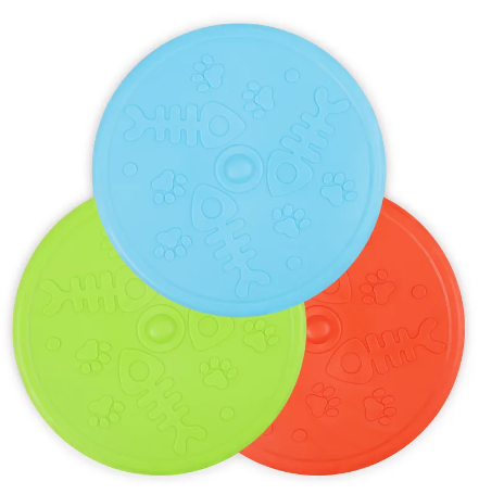 Dog Pet Training Soft Throwing Frisbee Flying Disc Assorted Colours 3043 (Parcel Rate)