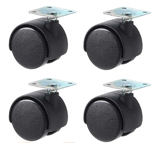 Plastic Round Wheels 3 cm Pack of 4 Black 6906 (Parcel Rate)