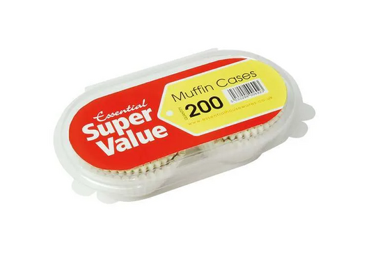 White Muffin / Cupcake Cases Pack Of 200 Pieces VMUFF200 (Parcel rate)