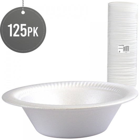Pack Of 125 Disposable Foam 12oz Bowls Home Kitchen ST80676 (Parcel Rate)