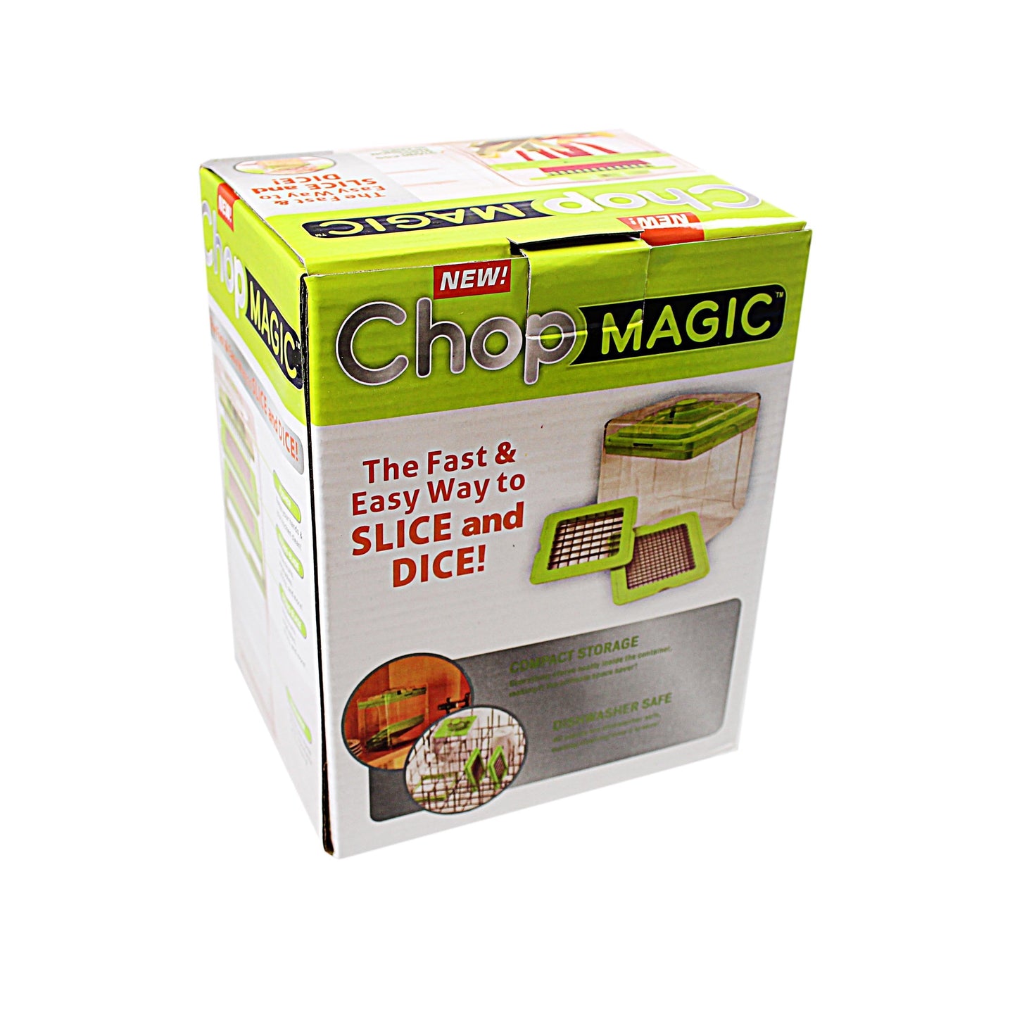 New Chop Magic Vegetable Salad Fruit Cutter Chopper Dicer Slicer Container Tool  4341 (Parcel Rate)