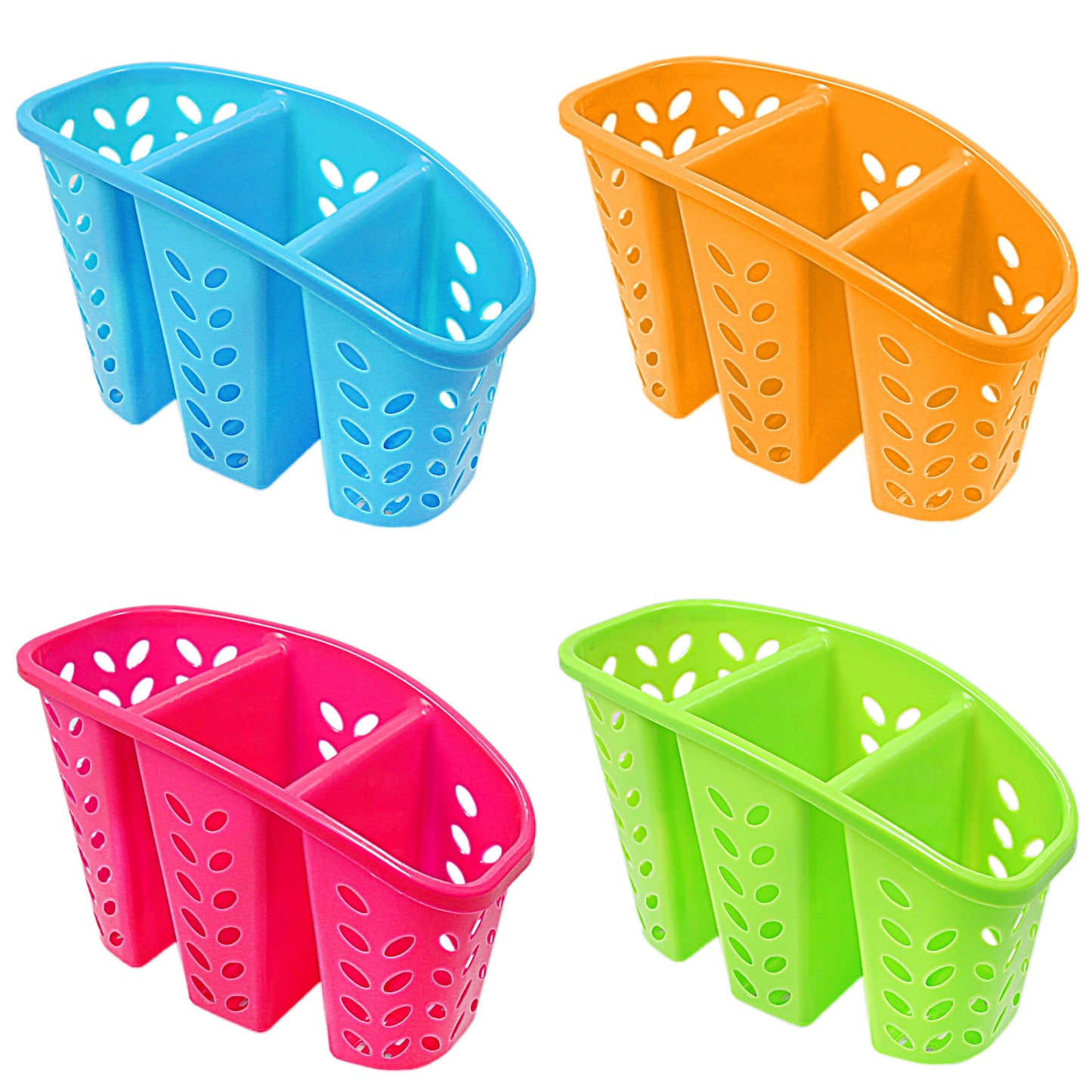 Kitchen Cutlery Knife Fork Spoon Plastic Cage In 3 Colours 0387 (Parcel Rate)