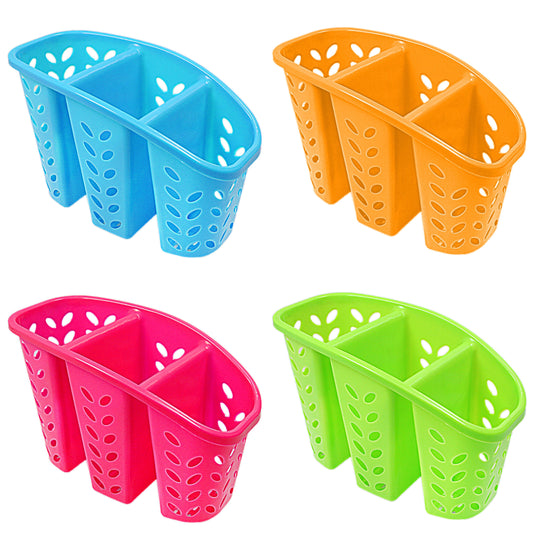 Kitchen Cutlery Knife Fork Spoon Plastic Cage In 3 Colours 0387 (Parcel Rate)