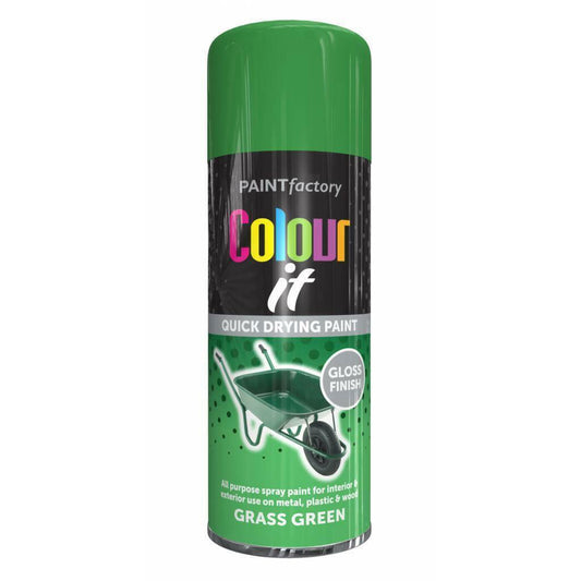 Paint Factory Colour It Spray Paint Grass Green Gloss 400ml 2680 (Parcel rate)