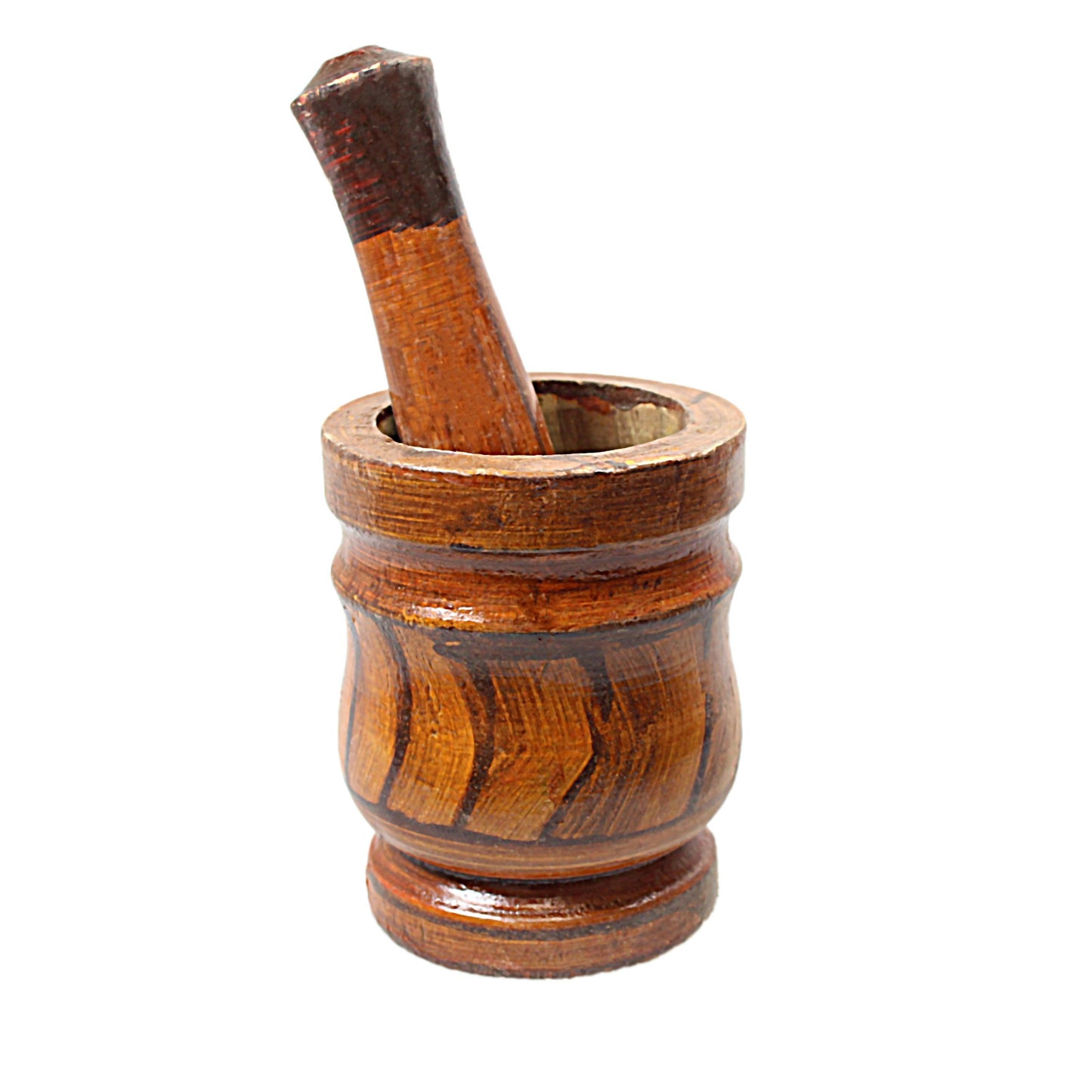 Wooden Traditional Indian Spice Herbs Crusher Bowl With Stick 1175 (Parcel Rate)