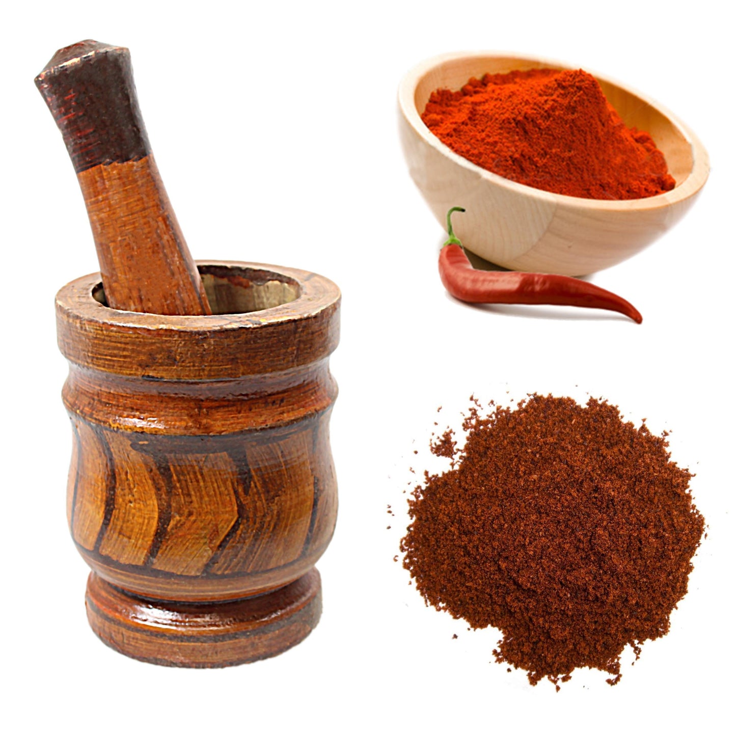 Wooden Traditional Indian Spice Herbs Crusher Bowl With Stick 1175 (Parcel Rate)